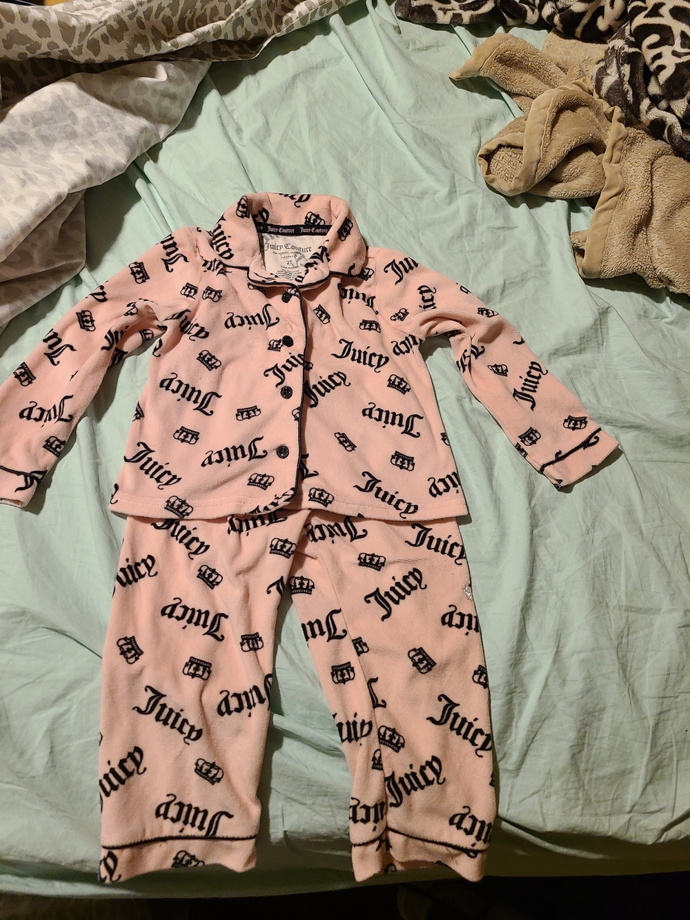 Juicy Couture Pink Logo Kids Pajama Set